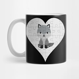 Jigsaw  Wolf Heart Design - Wild Animal Wolf Mug